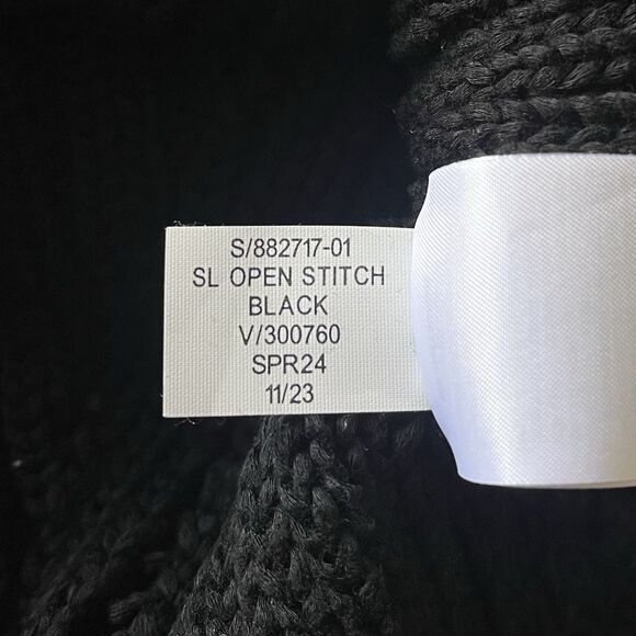 Banana Republic Sleeveless Open Stitch Sweater Sz M Preppy Coastal Capsule Black - Picture 14 of 15